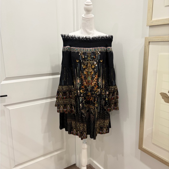 Camilla “Rebelle Rebelle” Off Shoulder Dress with Smocking size XS